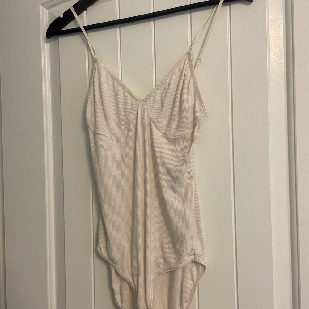 Cream Spaghetti Strap Bodysuit
